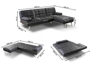 MEGA OFERTA SOFA CAMA KEREN TERCIOPELO NEGRO