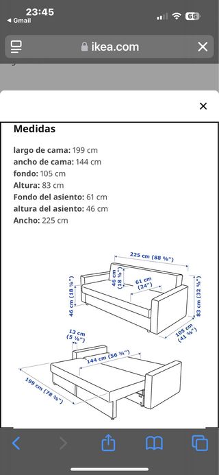 Sofa cama sin estrenar