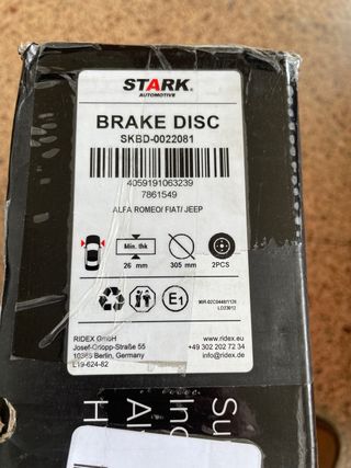 Discos freno Alfa Romeo Fiat Jeep