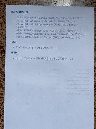 Discos freno Alfa Romeo Fiat Jeep