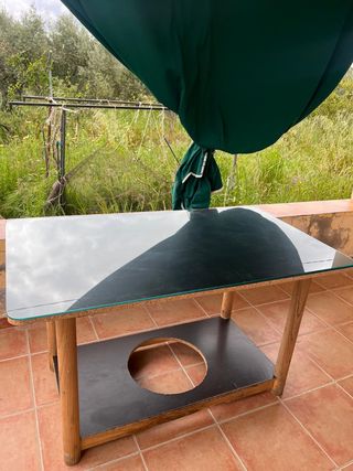 Mesa camilla de madera 70 cm ancho 120 cm largo