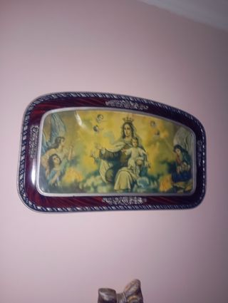 Cuadro antiguo Virgen María del carmen