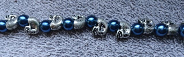 Braccialetto perle blu e argento