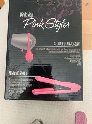 Kit viaje Pink Styler: secador + plancha