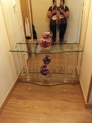 Mueble entrada de cristal