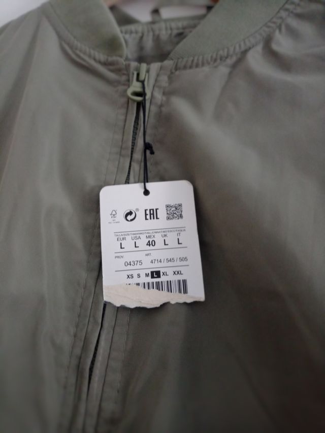 Cazadora bomber verde caqui - Talla L