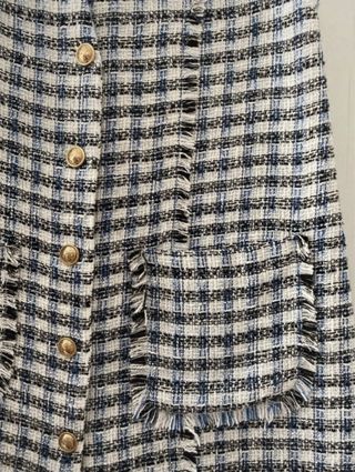 Chaleco Zara - M - Azul y blanco