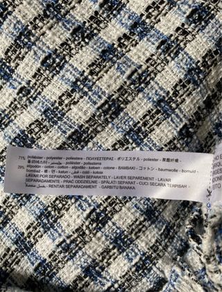 Chaleco Zara - M - Azul y blanco