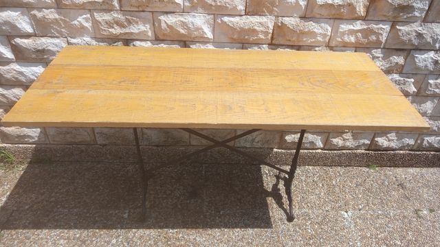 Mesa forja antigua con madera a escoger