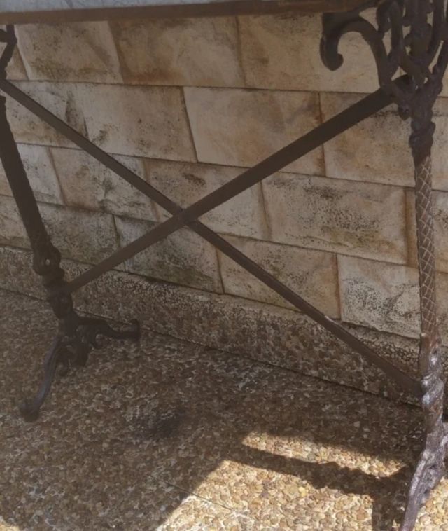 Mesa forja antigua con madera a escoger