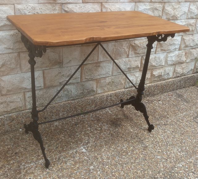 Mesa forja antigua con madera a escoger