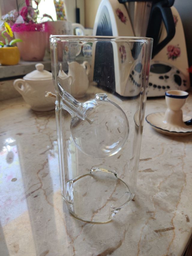 Lampada a olio in vetro