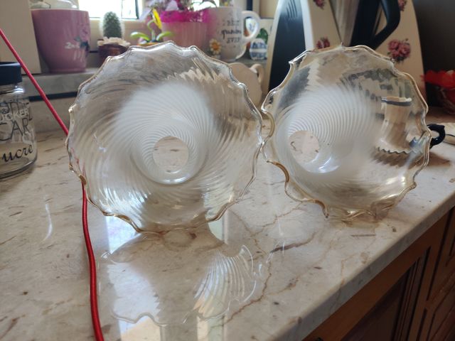 2 Coppe Lampada Vetro - Oro Trasparente