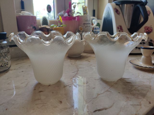 2 Coppe Lampada Vetro - Oro Trasparente