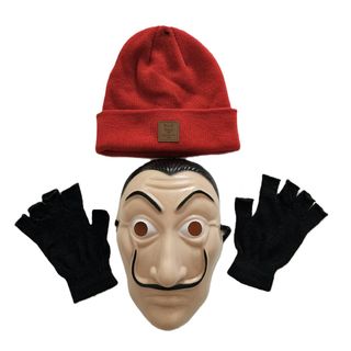 Máscara El Salvador Dalí Casa de Papel Gorro Rojo 