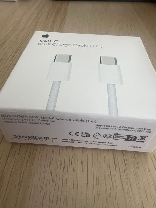 Cable de carga USBC de 60 W 1 metro