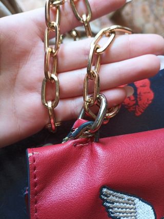 Bolso bandolera rojo - pájaros