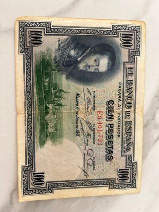 Billetes antiguos España 100 pesetas