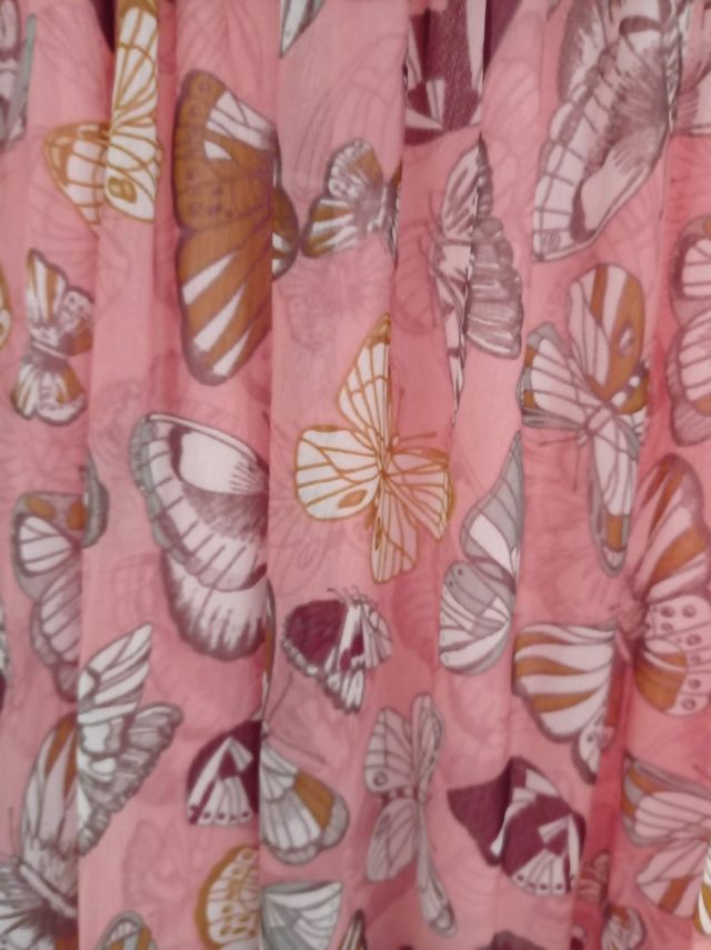 Vestido rosa estampado HM talla L