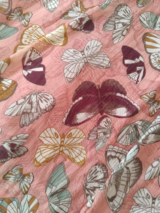 Vestido rosa estampado HM talla L