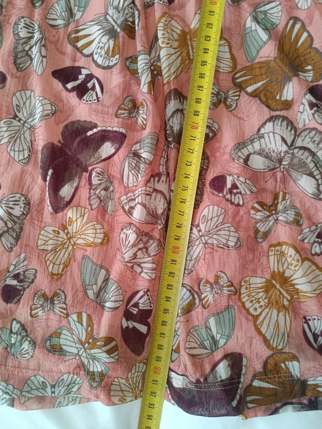 Vestido rosa estampado HM talla L