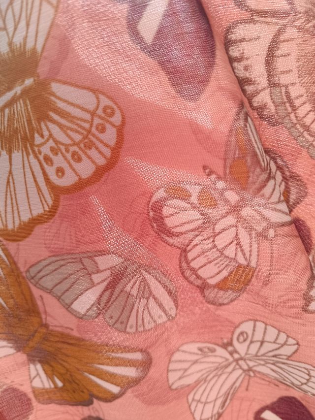 Vestido rosa estampado HM talla L