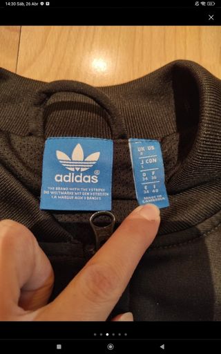 Sudadera Adidas negra c/3 bandas