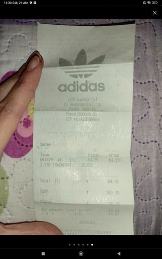 Sudadera Adidas negra c/3 bandas