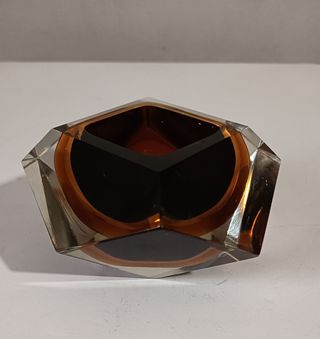 Posacenere geometrico in vetro sommerso di Murano 