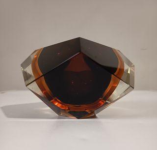 Posacenere geometrico in vetro sommerso di Murano 