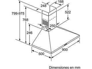 Campana extractora cocina Clase A. Balay 3BC696MX