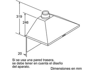 Campana extractora cocina Clase A. Balay 3BC696MX