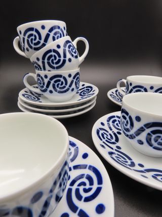 Juego de café Sargadelos Espiroide, 6 servicios