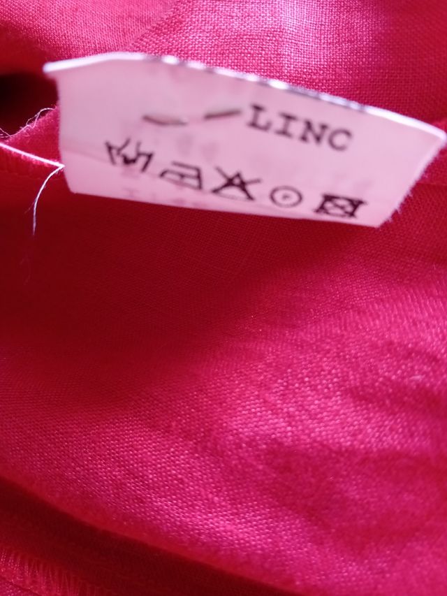 Tailleur rosso in lino taglia 46