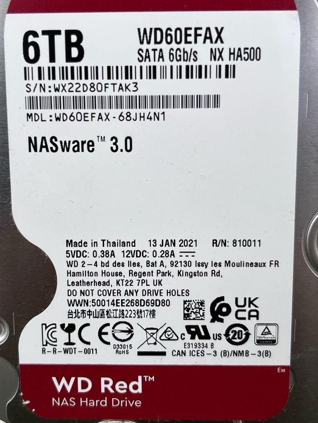 Disco Duro WD NAS Red 6TB SATA3