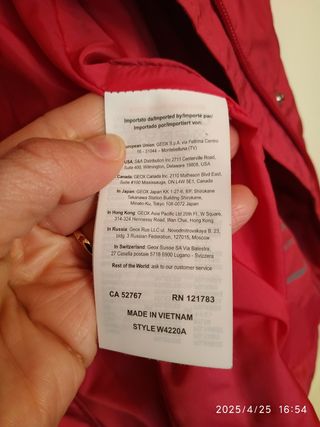 Chaqueta Geox roja T-4