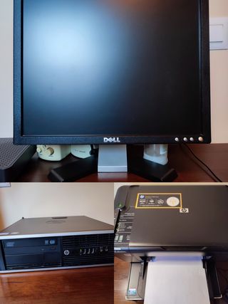 Ordenador más pantalla más impresora