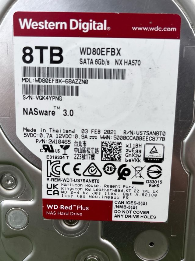 Disco Duro WD Red Plus 3.5" 8TB NAS SATA 3