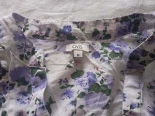 Camicia bianca a fiori lilla OVS taglia M, cotone