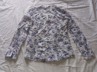 Camicia bianca a fiori lilla OVS taglia M, cotone