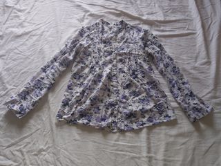 Camicia bianca a fiori lilla OVS taglia M, cotone