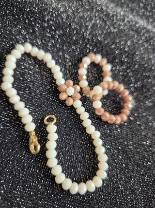 Bracciale due anelli perline cristallo 