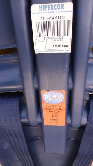 Silla coche bebé hasta 18kg