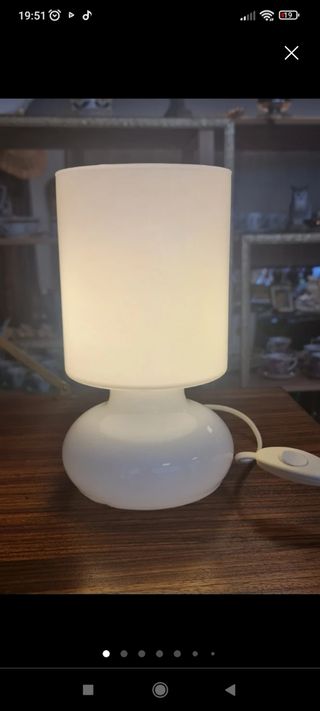 Lampara opalina blanca vintage IKEA modelo Lykta