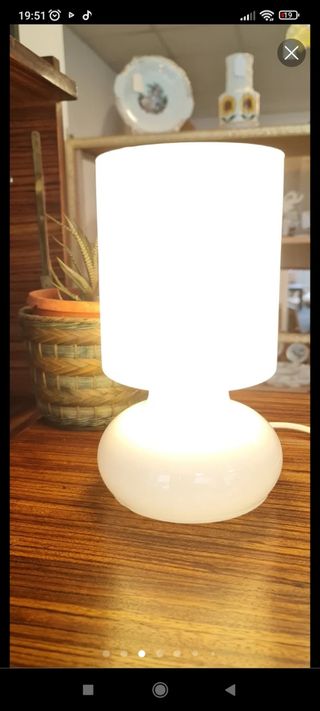 Lampara opalina blanca vintage IKEA modelo Lykta