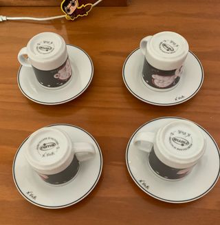 4 Tazze da Caffè in Porcellana con Piattino Nims