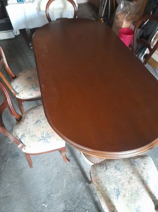 Mesa comedor ovalada madera