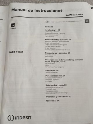 Lavadora-Secadora Indesit IWDC71680