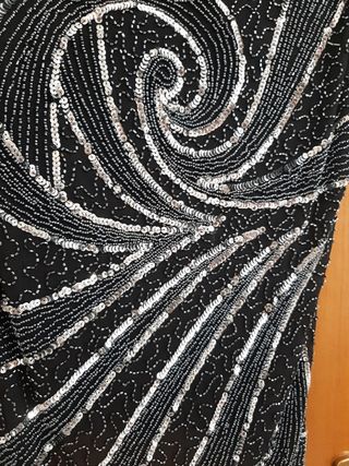 Maglia nera paillettes argento