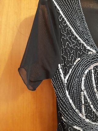 Maglia nera paillettes argento